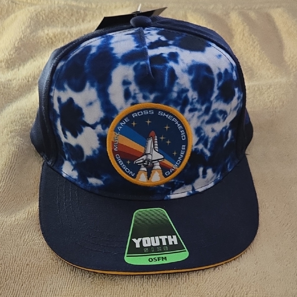 NASA -Youth Space Shuttle Tie-Dye Cap with STS-27 Mission Patch - Navy/Blue